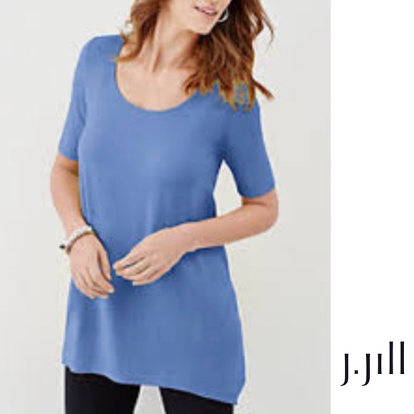 J. Jill Tops - J. Jill Women’s Blue Pima Center Pleat Tunic, L